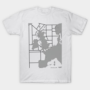 Shipping Forecast UK Map - Grey T-Shirt